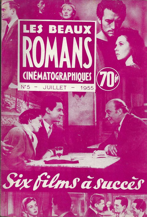 BEAUX ROMANS CINEMATOGRAPHIQUES magazine side cover Issue 5 July 1955