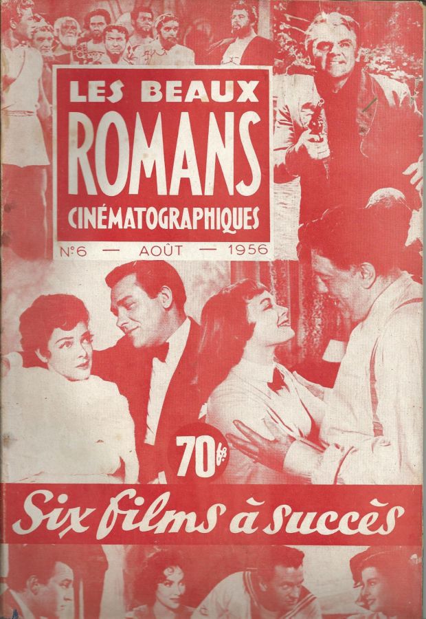 BEAUX ROMANS CINEMATOGRAPHIQUES magazine side cover Issue 6 August 1956
