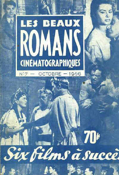 BEAUX ROMANS CINEMATOGRAPHIQUES magazine side cover Issue 7 October 1956