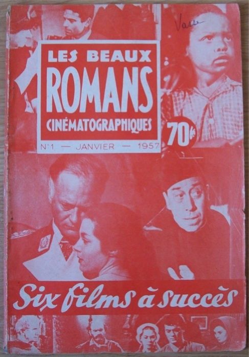 BEAUX ROMANS CINEMATOGRAPHIQUES magazine side cover Issue 1  January 1957