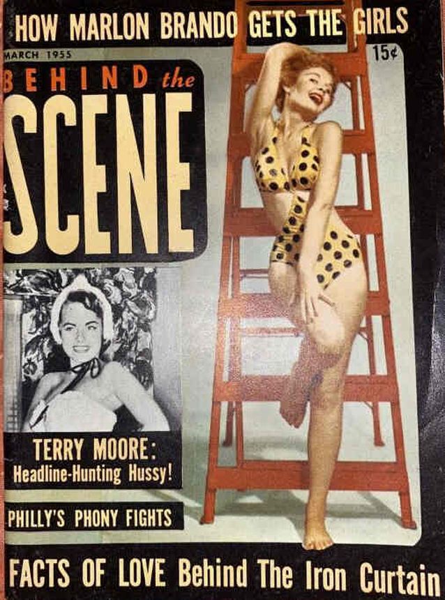 BEHIND THE SCENE magazine side cover  Vol 1 # 4 March 1955