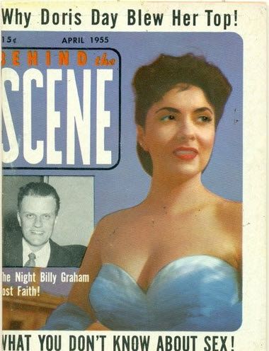 BEHIND THE SCENE magazine side cover  Vol 1 # 5 April 1955