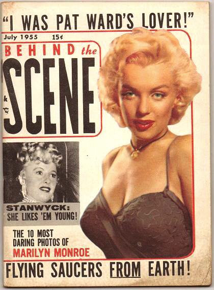 BEHIND THE SCENE magazine side cover  Vol 1 # 8 July 1955
