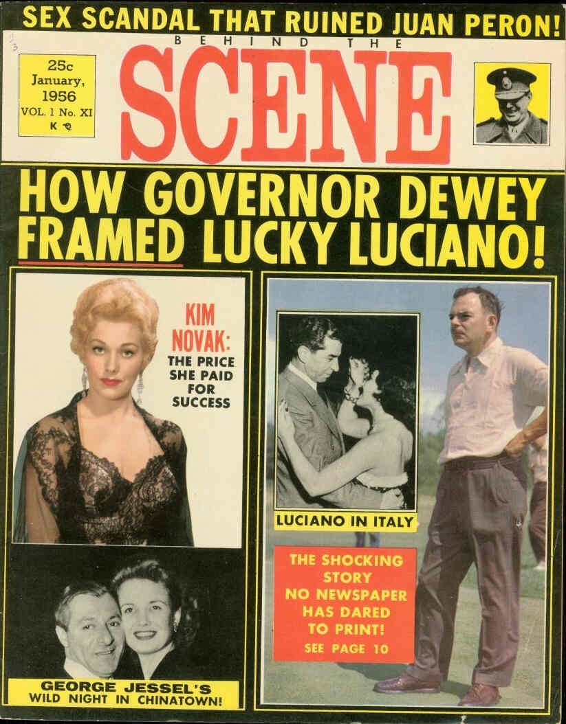 BEHIND THE SCENE magazine side cover  Vol 1 # 11 January 1956