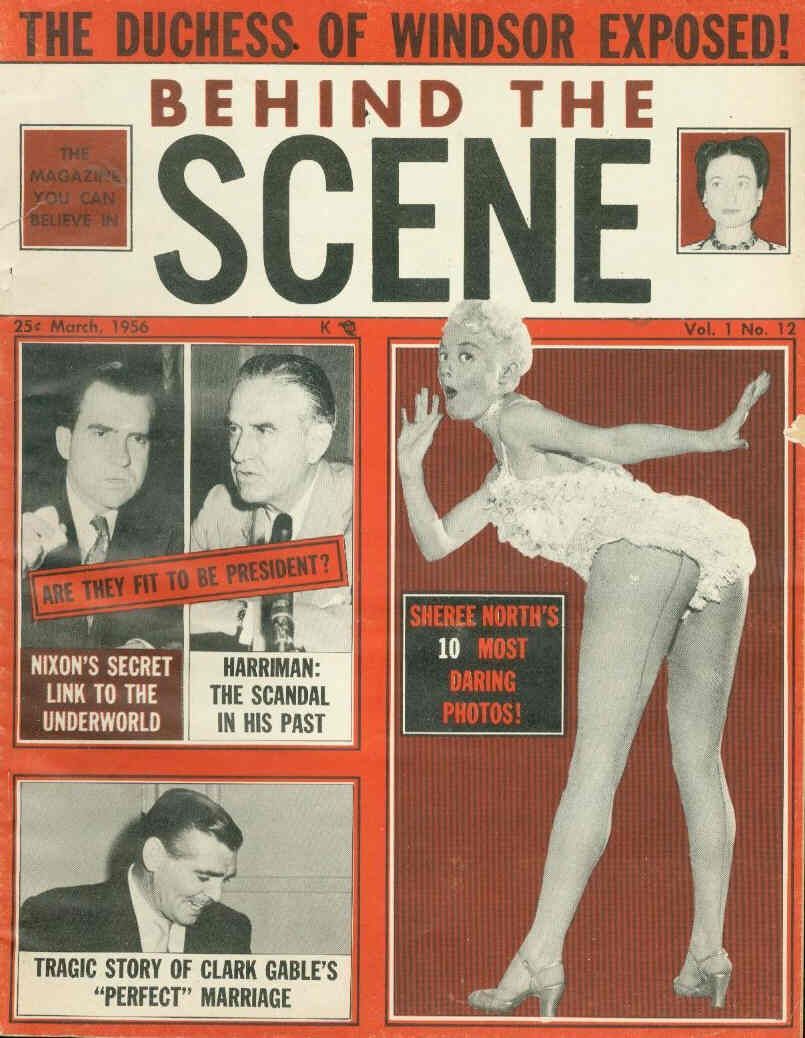 BEHIND THE SCENE magazine side cover Issue 12  Vol 1 # 12 March 1956