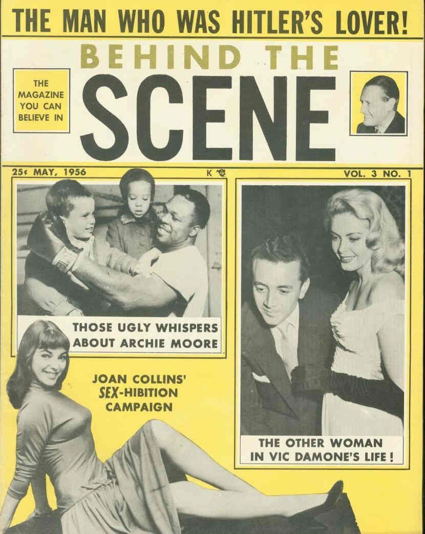 BEHIND THE SCENE magazine side cover  Vol 3 # 1 May 1956