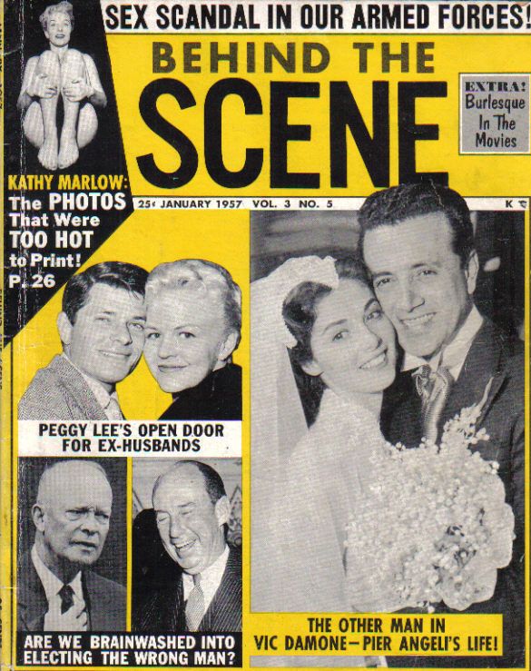 BEHIND THE SCENE magazine side cover  Vol 3 # 5 January 1957