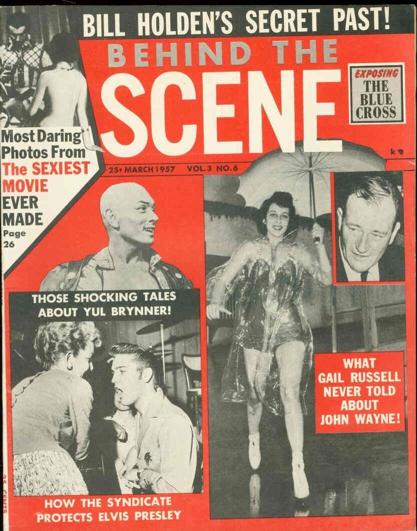 BEHIND THE SCENE magazine side cover  Vol 3 # 6 March 1957