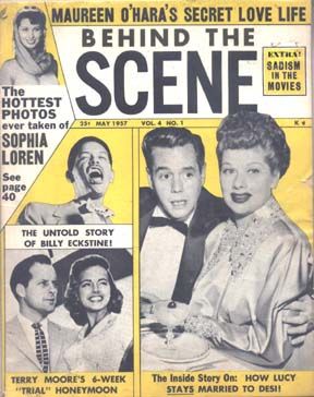 BEHIND THE SCENE magazine side cover  Vol 4 # 1 May 1957