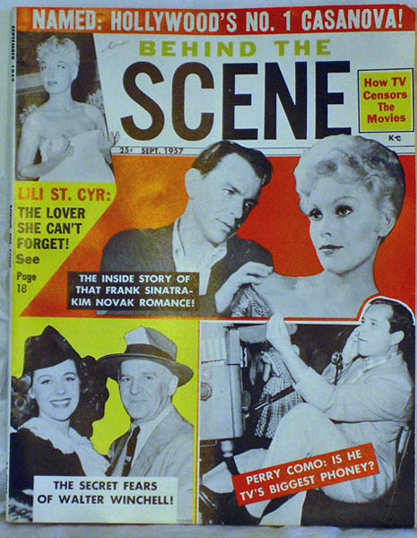 BEHIND THE SCENE magazine side cover  Vol 4 # 3 September 1957