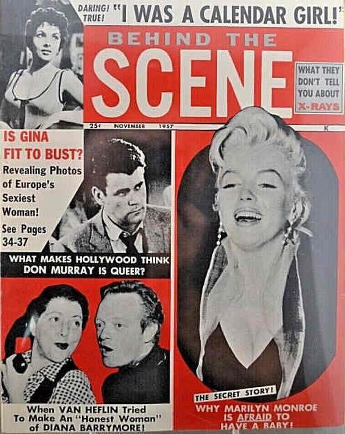 BEHIND THE SCENE magazine side cover  Vol 4 # 4 November 1957