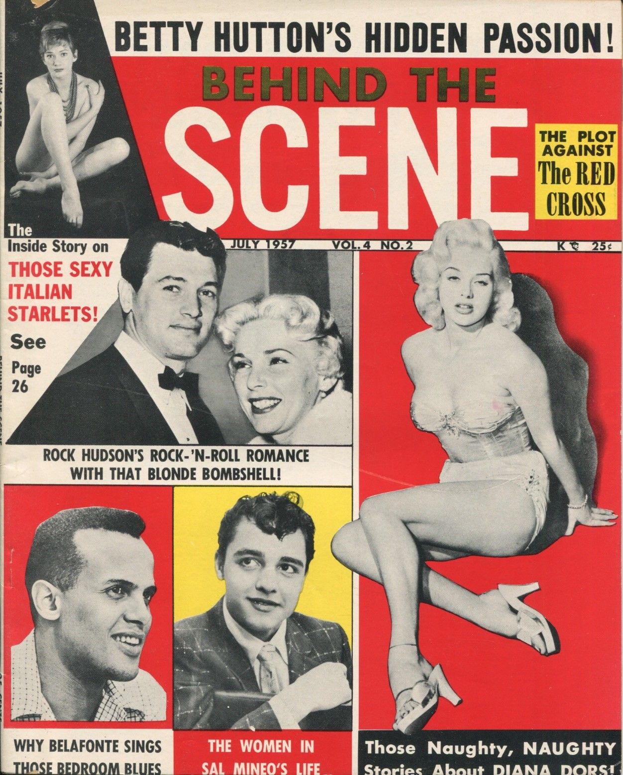 BEHIND THE SCENE magazine side cover  Vol 4 No  2  July 1957