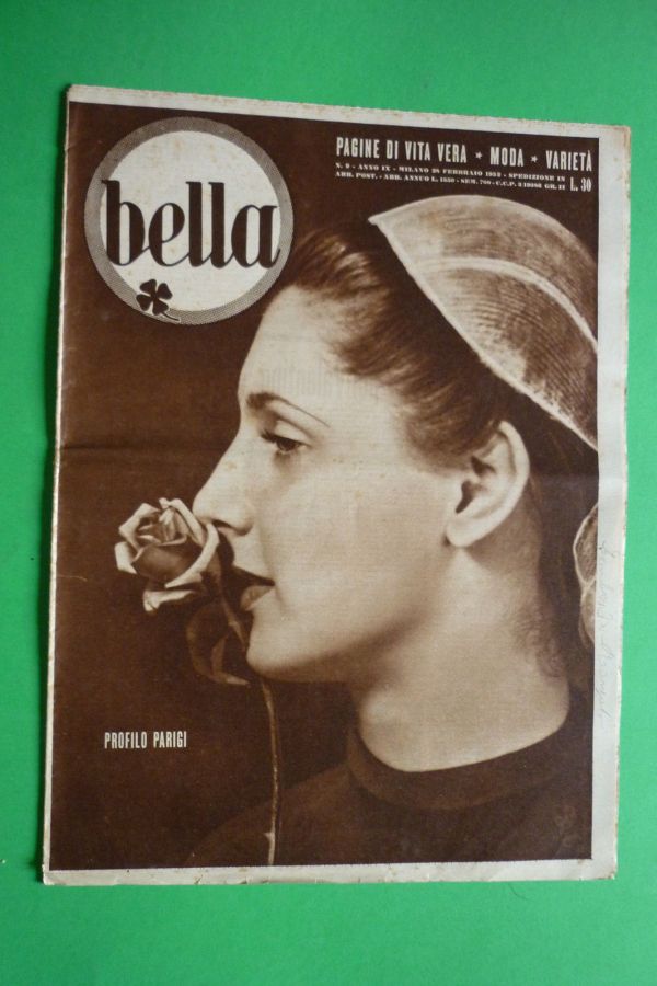 BELLA magazine side cover Issue 9 28 February 1952
