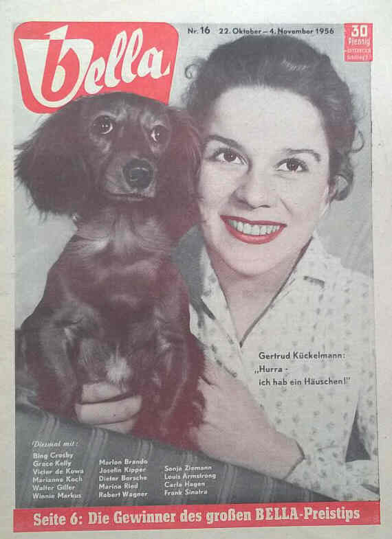 BELLA (De) magazine side cover Issue 16 22 October 1956