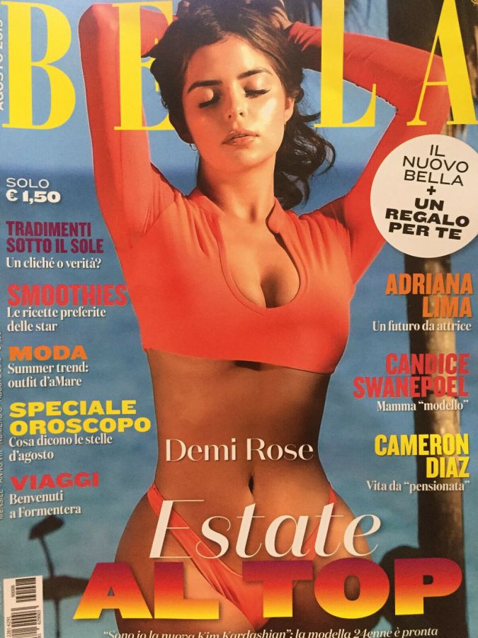 BELLA magazine side cover  August 2019