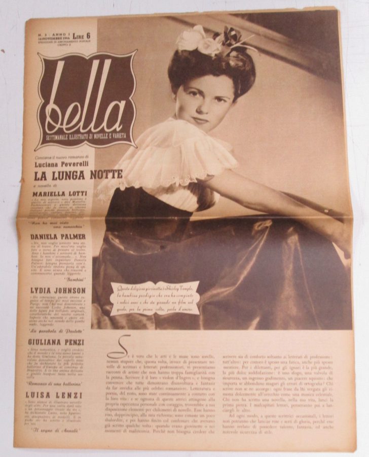 BELLA magazine side cover Issue 5 16 November 1944