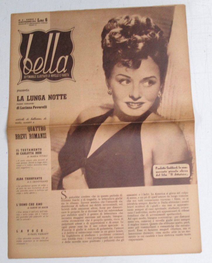 BELLA magazine side cover Issue 6 23 November 1944
