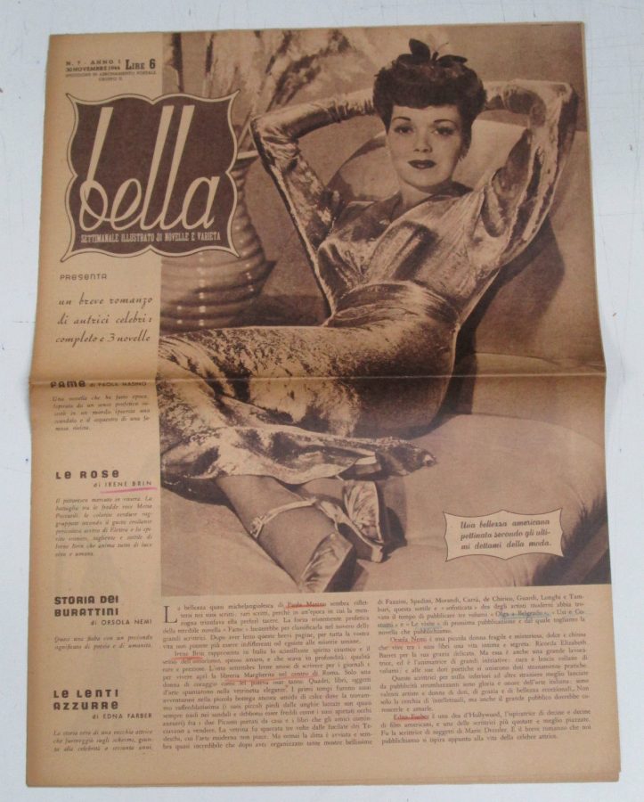 BELLA magazine side cover Issue 7 30 November 1944