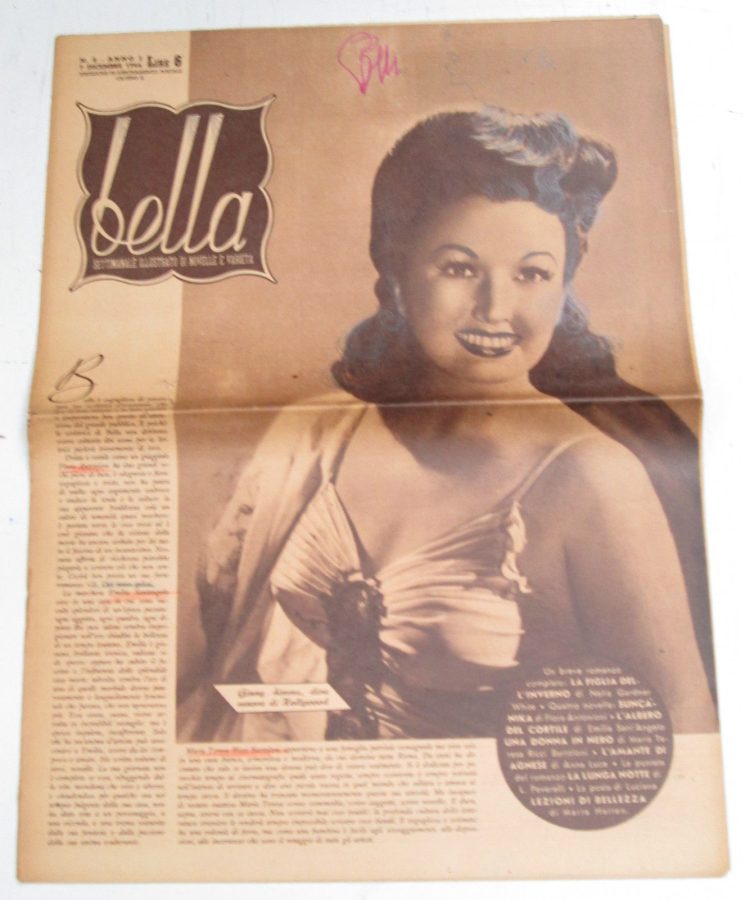BELLA magazine side cover Issue 8 7 December 1944