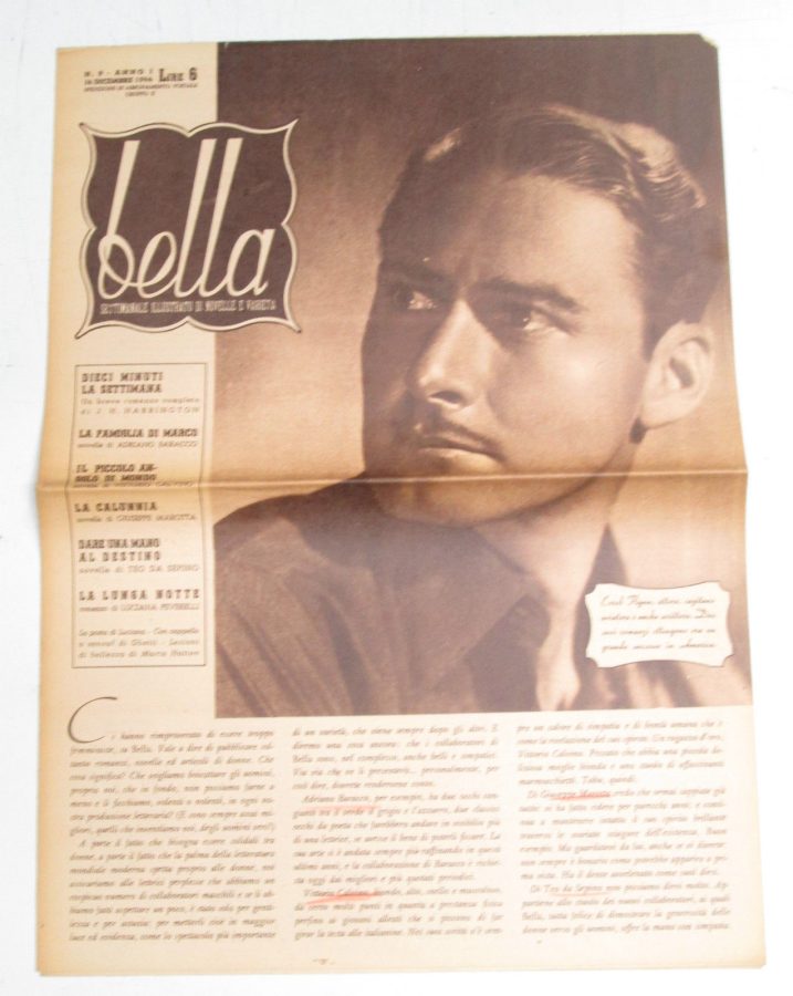 BELLA magazine side cover Issue 9 14 December 1944