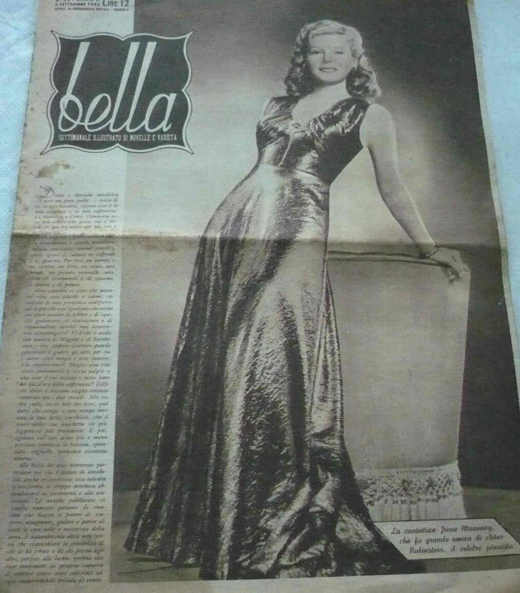 BELLA magazine side cover Issue 45 2 September 1945
