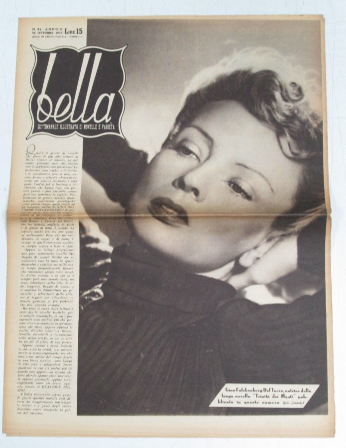 BELLA magazine side cover Issue 54 25 October 1945