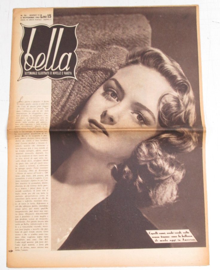 BELLA magazine side cover Issue 56 8 November 1945