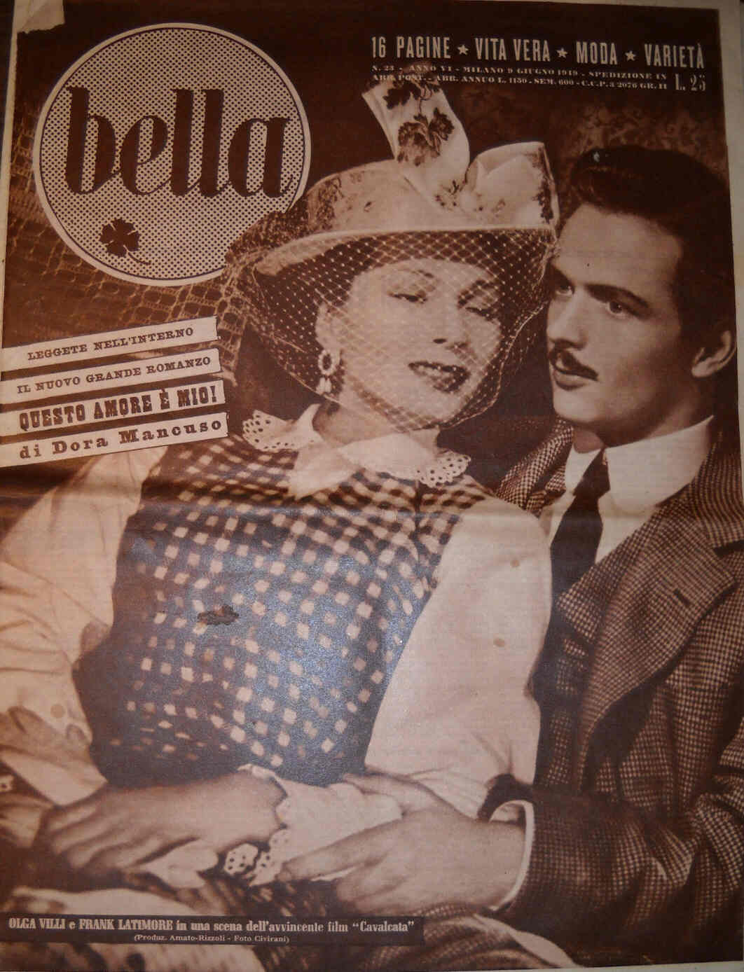 BELLA magazine side cover Issue 23 9 June 1949