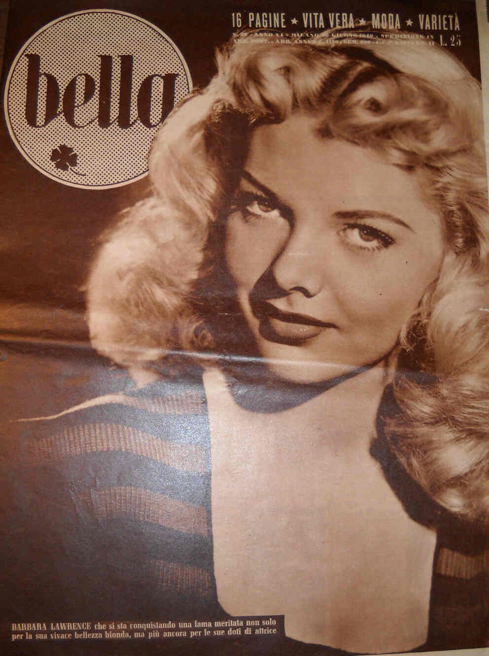 BELLA magazine side cover Issue 26 30 June 1949