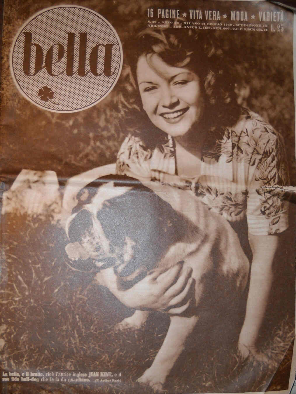 BELLA magazine side cover Issue 29 21 July 1949