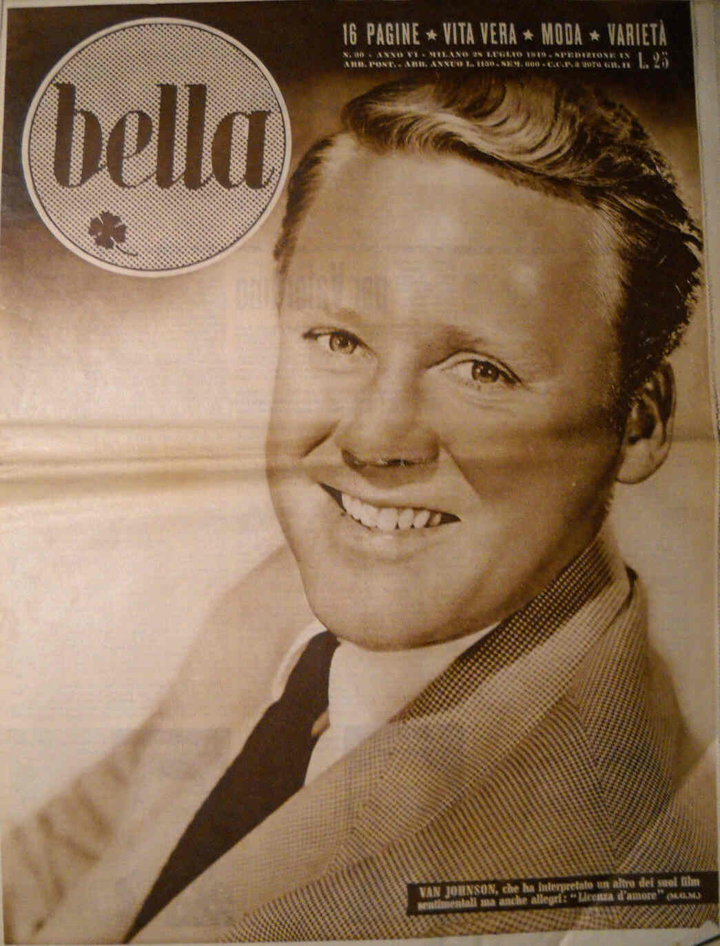 BELLA magazine side cover Issue 30 28 July 1949