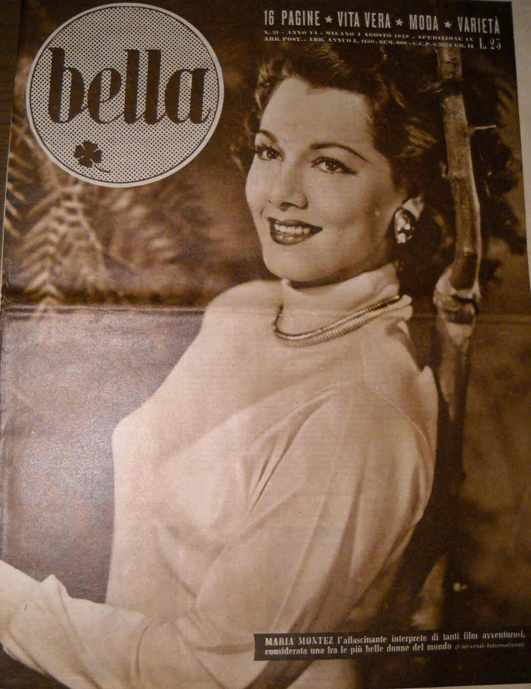 BELLA magazine side cover Issue 31 4 August 1949