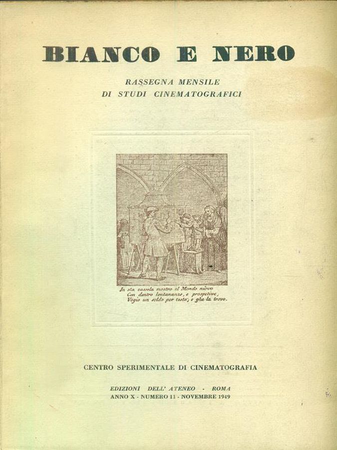 BIANCO E NERO magazine side cover  November 1949