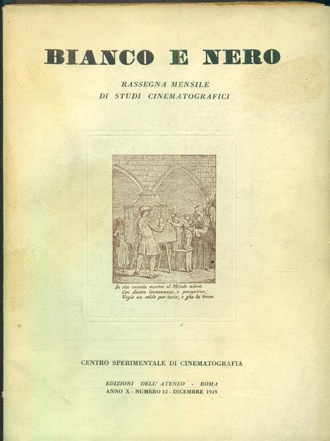 BIANCO E NERO magazine side cover  December 1949