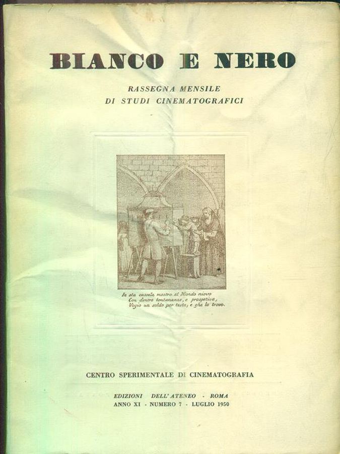 BIANCO E NERO magazine side cover  July 1950