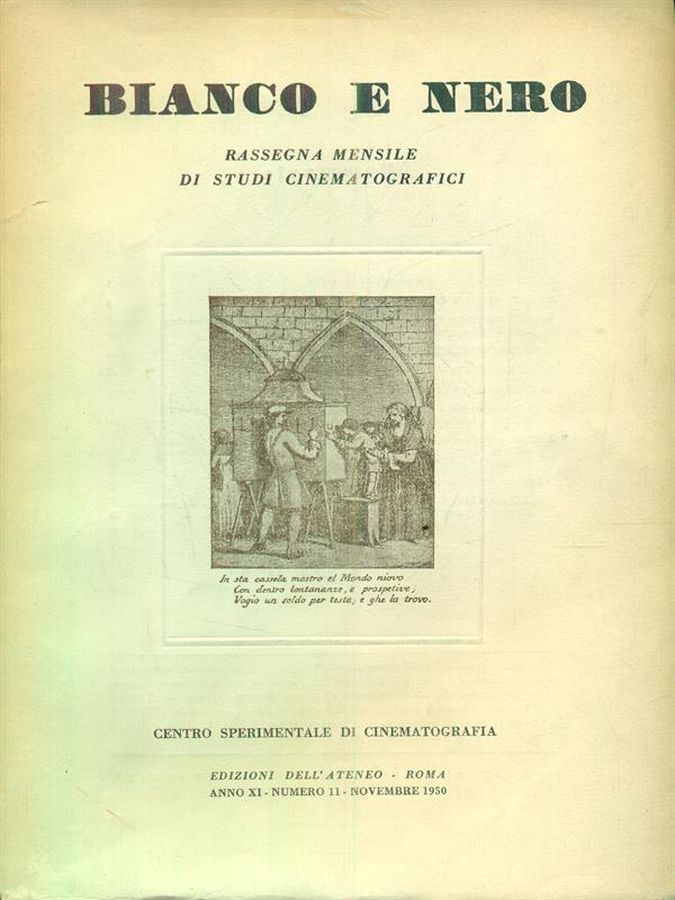 BIANCO E NERO magazine side cover  November 1950