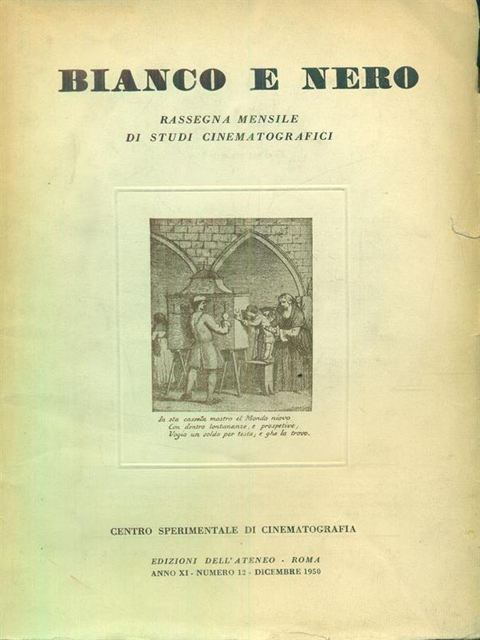 BIANCO E NERO magazine side cover  December 1950