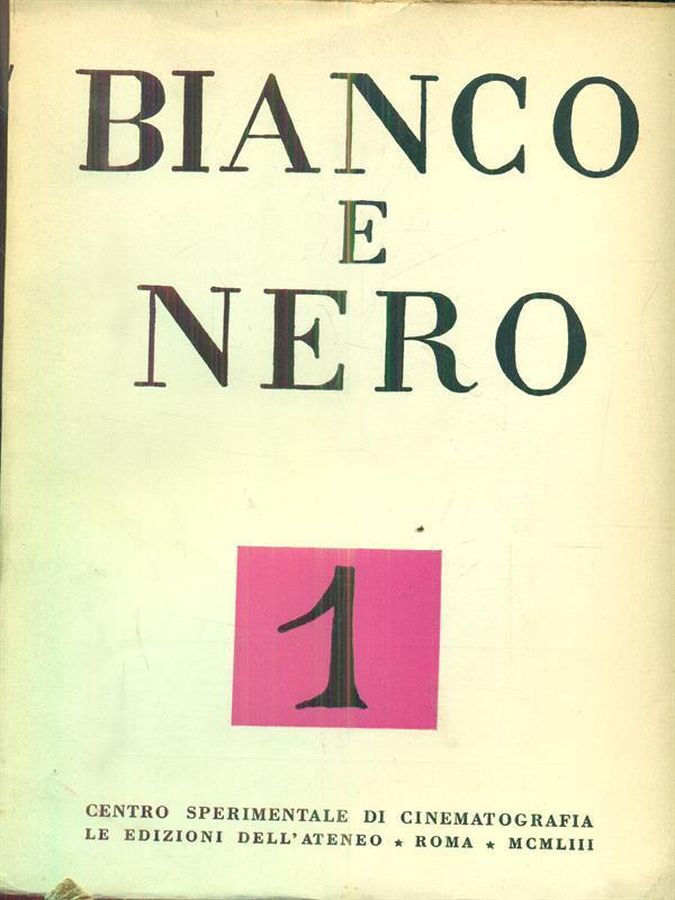 BIANCO E NERO magazine side cover Issue 1  January 1953