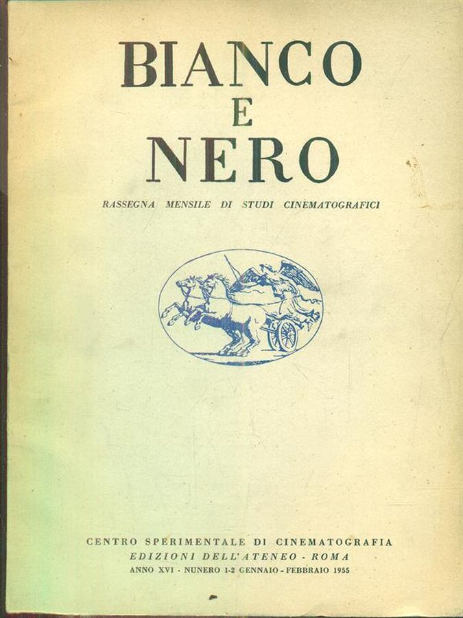 BIANCO E NERO magazine side cover  January/February 1955