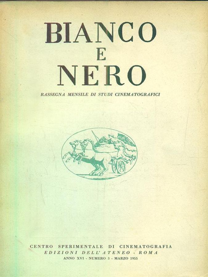 BIANCO E NERO magazine side cover  March 1955