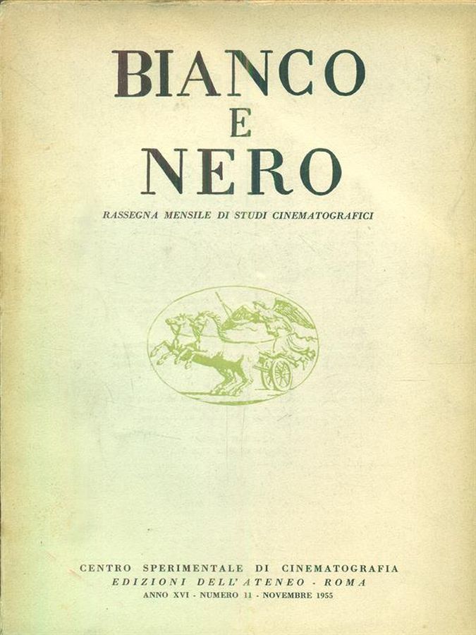 BIANCO E NERO magazine side cover  November 1955