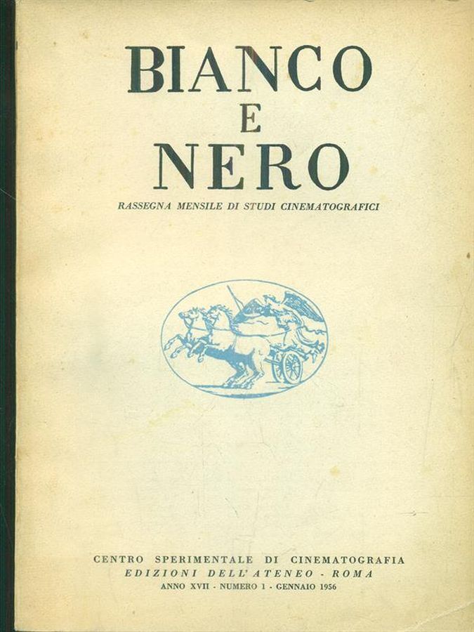 BIANCO E NERO magazine side cover  January 1956