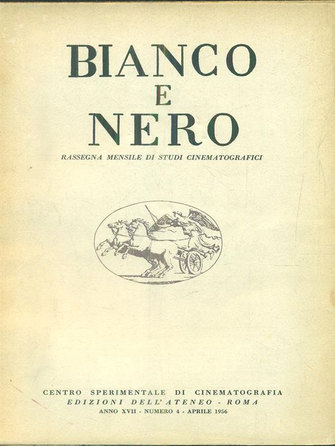 BIANCO E NERO magazine side cover  April 1956