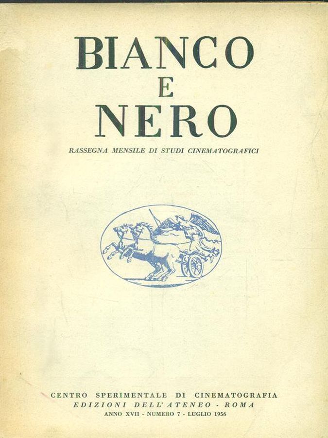 BIANCO E NERO magazine side cover  July 1956