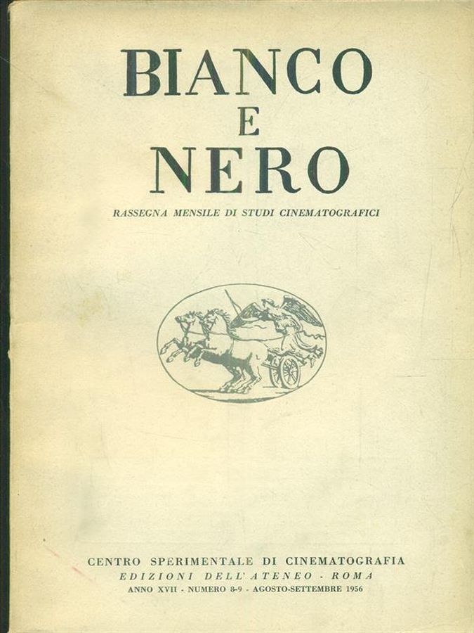 BIANCO E NERO magazine side cover  August/September 1956