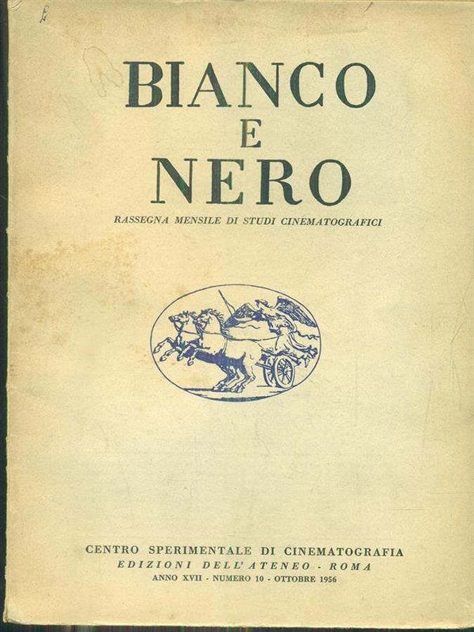 BIANCO E NERO magazine side cover  October 1956