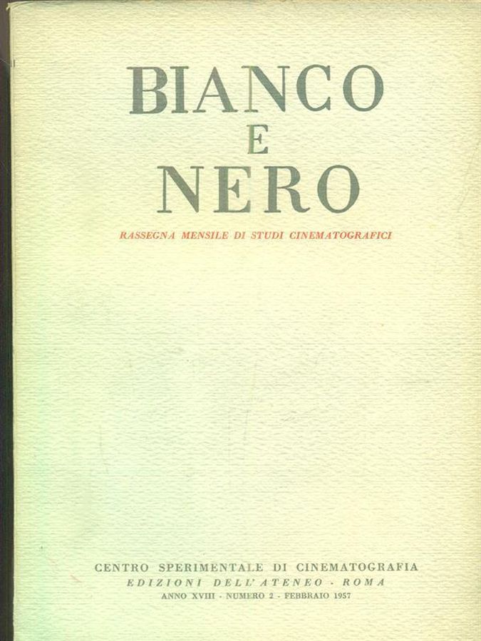 BIANCO E NERO magazine side cover  February 1957