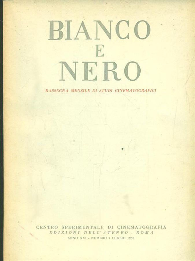 BIANCO E NERO magazine side cover  July 1960