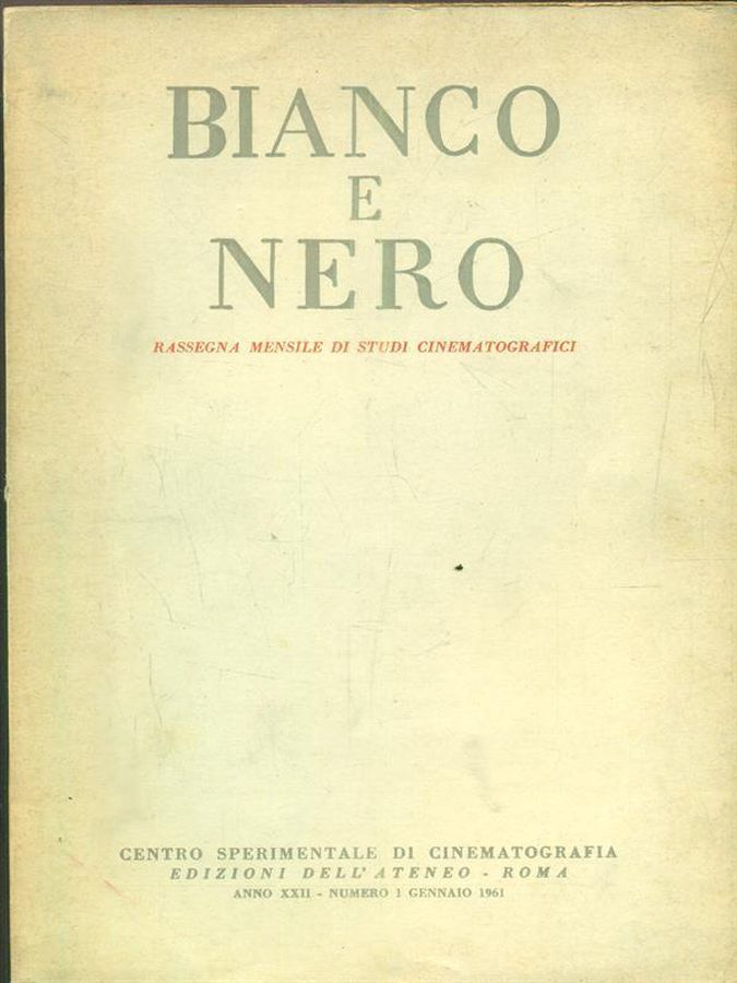 BIANCO E NERO magazine side cover  January 1961