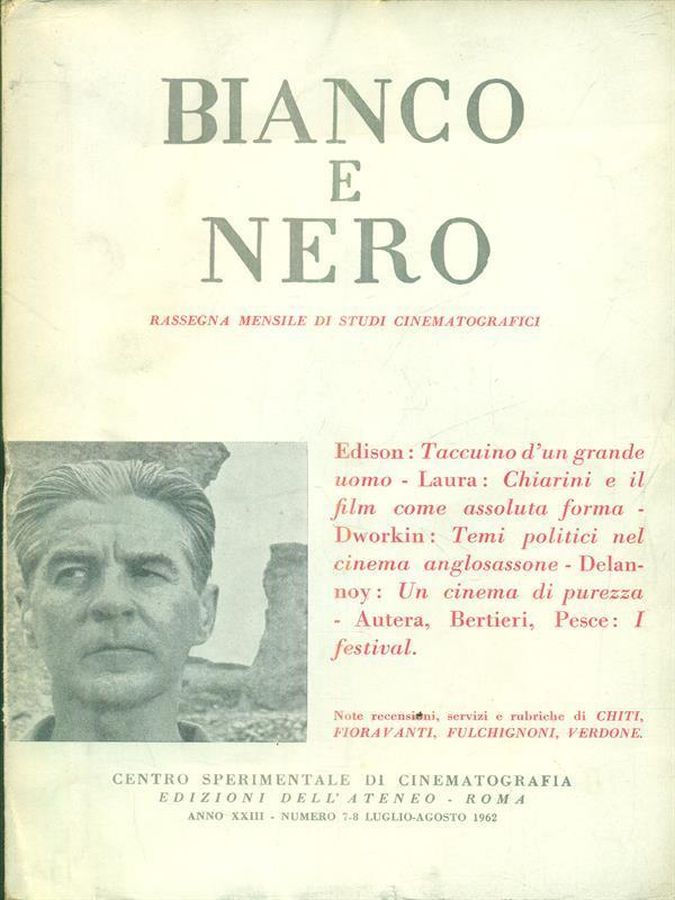 BIANCO E NERO magazine side cover  July/August 1962